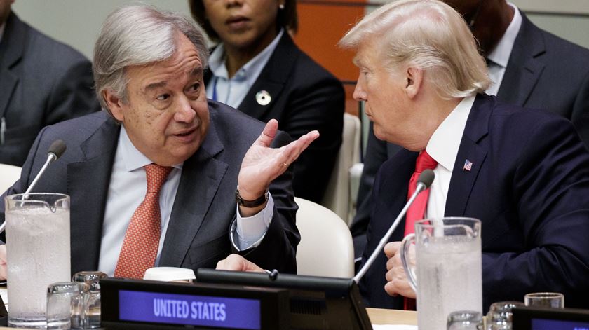 Antonio Guterres e Donald Trump na ONU Foto: Justin Lane/EPA