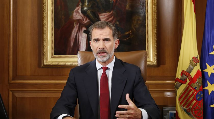 Rei Felipe VI fala à nação na sequência de eventos na Catalunha. Foto: Casa Real de Espanha