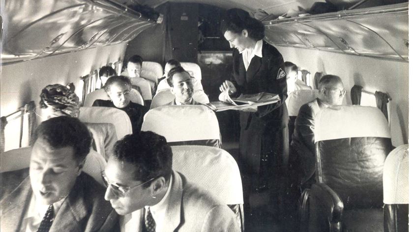 TAP, interior do Dakota DC-3, primeiro avião da TAP. Foto: TAP