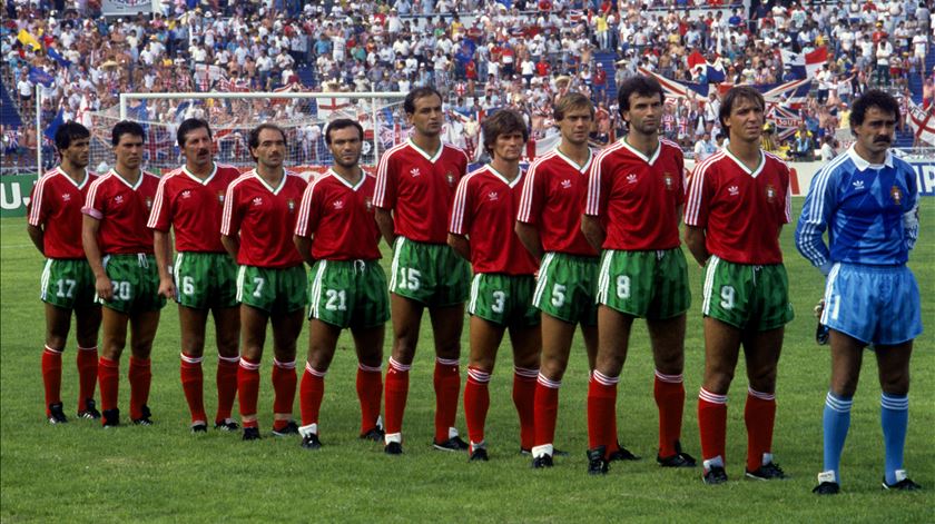 Seleção portuguesa no Mundial 1986 no México Bento, Fernando Gomes, Frederico, Álvaro, Sousa, Jesus, André, Jaime Pacheco, Carlos Manuel, Inácio e Dimantino Foto: PA Images via Reuters Connect