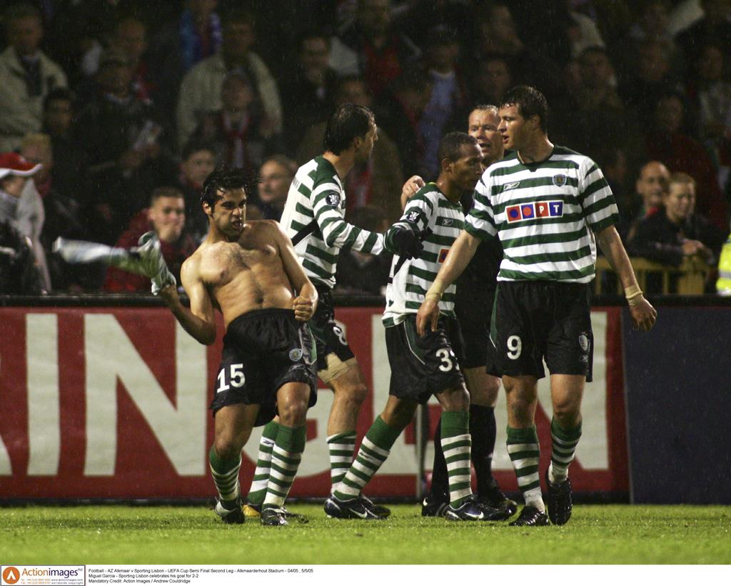 Miguel Garcia apurou o Sporting para as meias-finais da Taça UEFA em Alkmaar. Foto: Andrew Couldridge/Reuters Miguel Garcia apurou o Sporting para as meias-finais da Taça UEFA em Alkmaar. Foto: Andrew Couldridge/Reuters