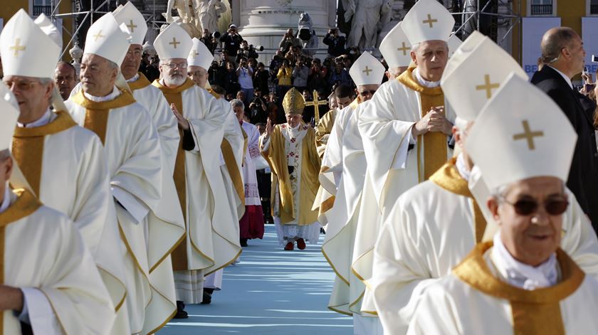 Bento XVI na missa que celebrou no Terreiro do Paço em maio de 2010. Foto: Stefano Rellandini/Reuters