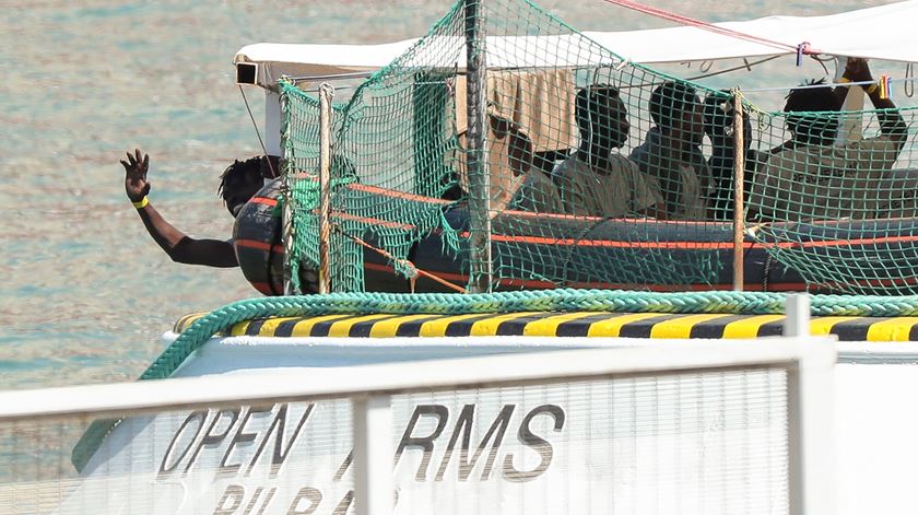 Navio Open Arms, da ONG ProActiva, chega ao porto de Barcelona. 4 de Julho 2018. Foto: Albert Gea/Reuters