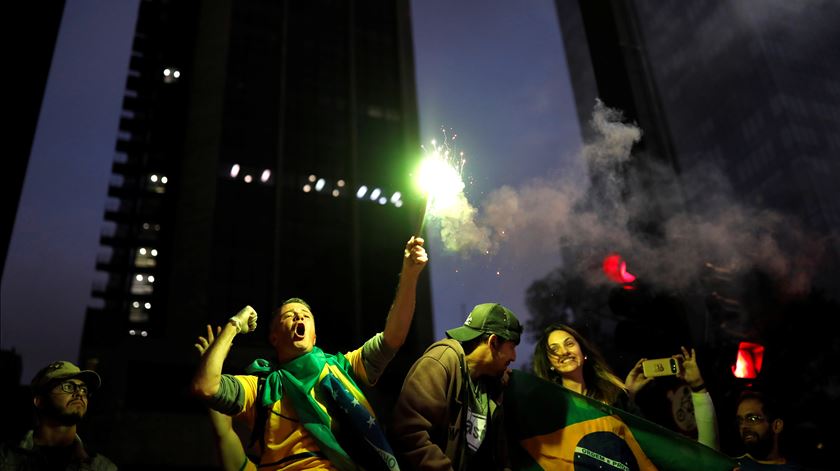 apoiantes de Bolsonaro em São Paulo, no Brasil. Foto: Nacho Doce/Reuters