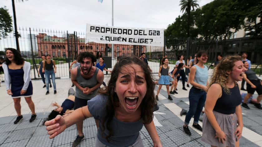 As manifestações contra os líderes mundiais reunidos começaram na quarta-feira. Foto: Sergio Moraes/Reuters