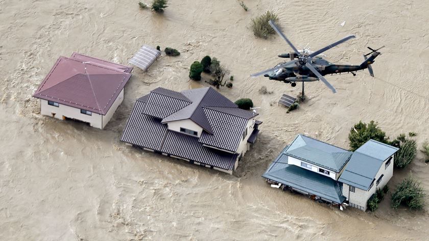 Em 2019, o tufão Hagibis fez muito estragos. Foto: Reuters