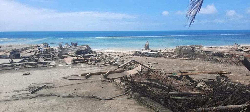 As imagens da destruição em Tonga. ONU diz que 80% da população foi afetada As imagens da destruição em Tonga. ONU diz que 80% da população foi afetada