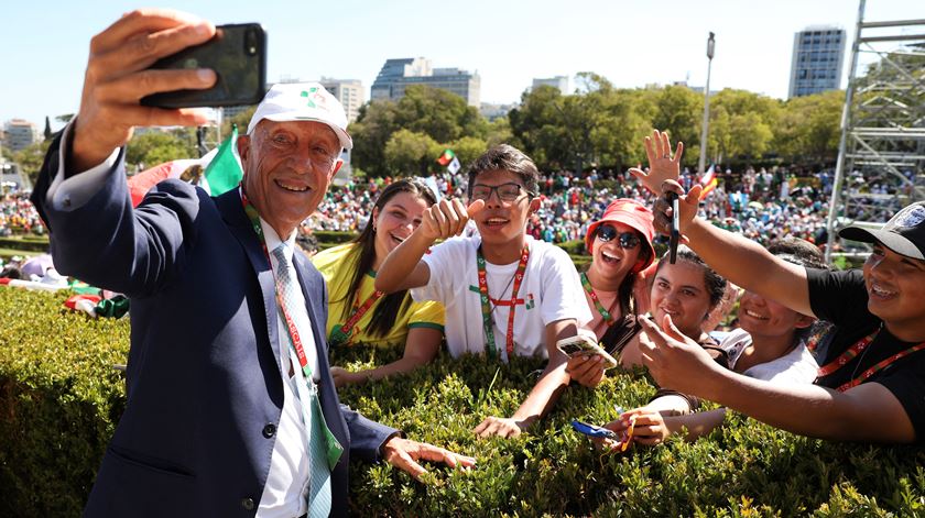 Marcelo Rebelo de Sousa participa na Colina do Encontro, no Parque Eduardo VII. Foto: MIGUEL A. LOPES/Pool via REUTERS