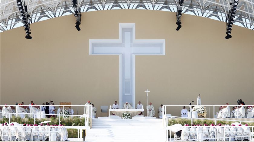 Papa Francisco durante a Missa do Envio, no Parque Tejo. Foto: Reuters