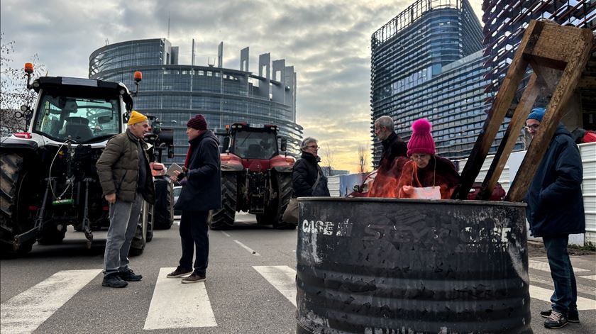 Entre abates, Mercosul e menos fundos europeus, agricultores mostram-se frente ao Parlamento Europeu Entre abates, Mercosul e menos fundos europeus, agricultores mostram-se frente ao Parlamento Europeu
