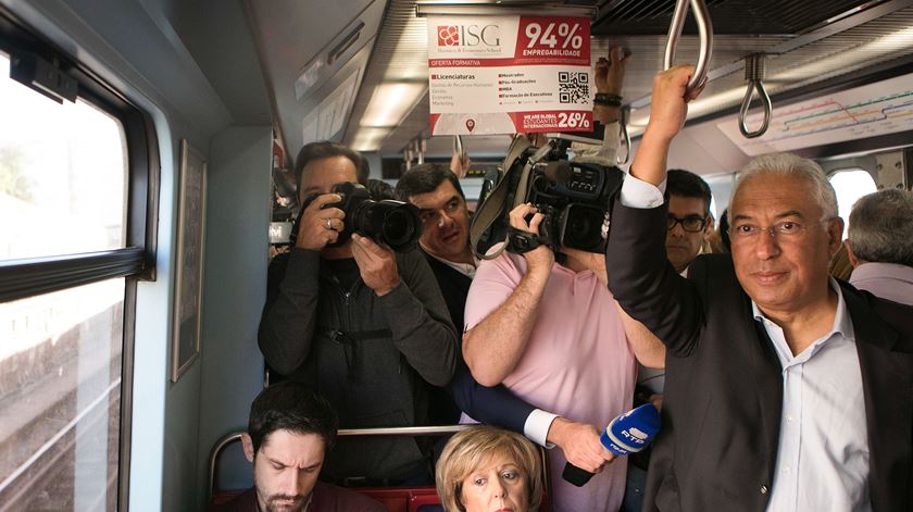 António Costa anda de metro. Foto: António Pedro Santos/Lusa