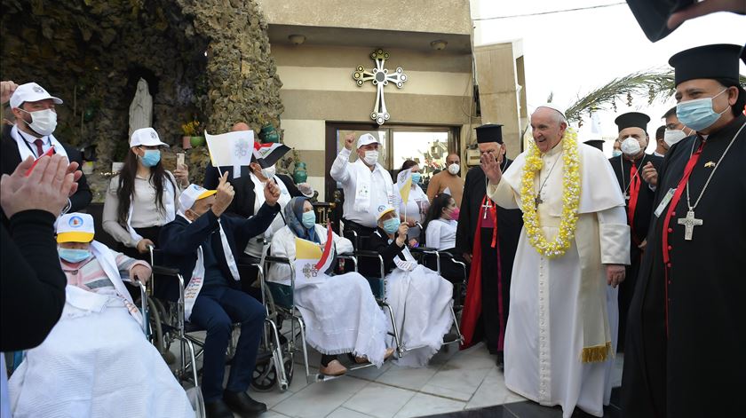 Papa Francisco encontra-se com cristãos no Iraque Bagdad Foto: Vatican Media/EPA