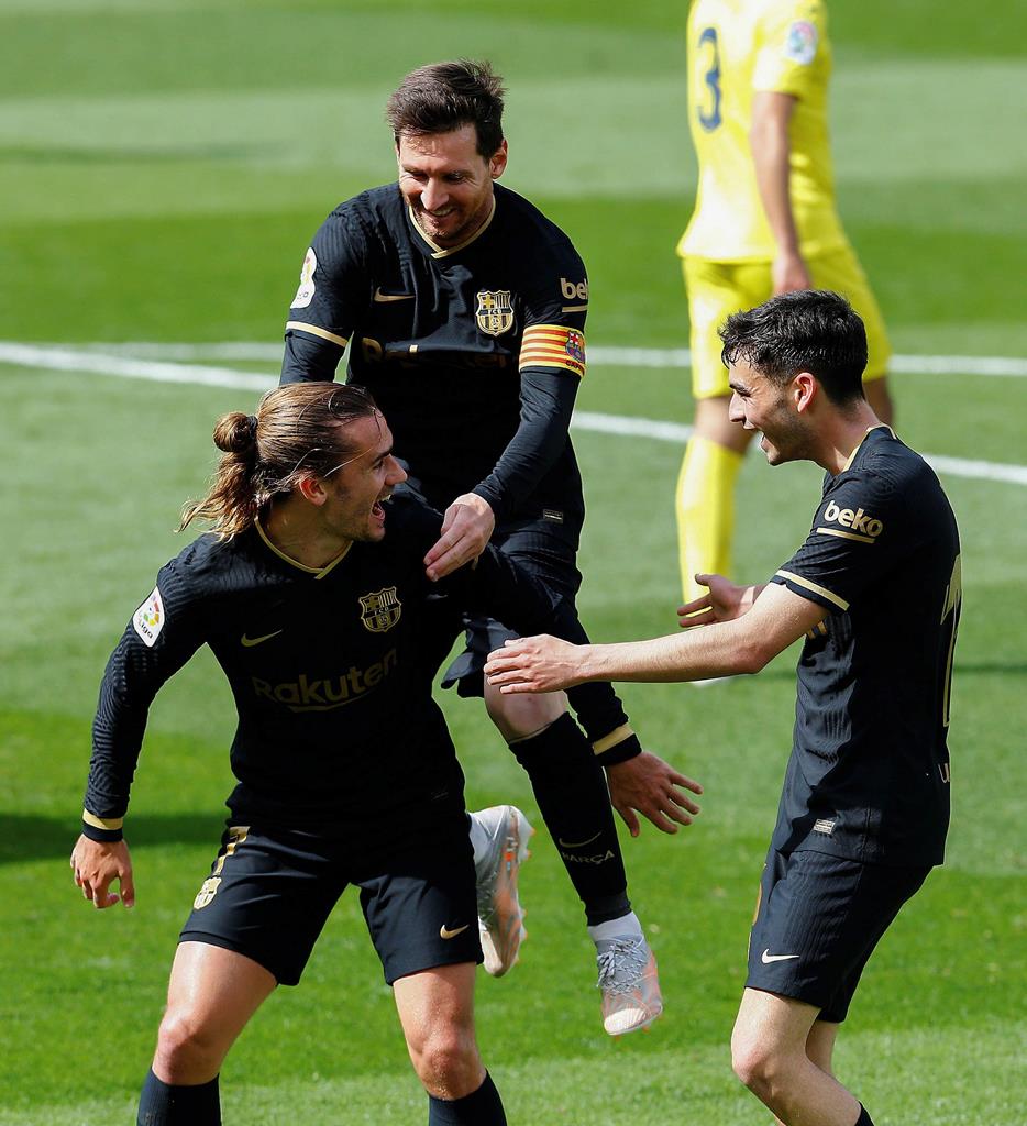 Griezmann marcou os dois golos do Barcelona contra o Villarreal. Foto: Domenech Castello/EPA Griezmann marcou os dois golos do Barcelona contra o Villarreal. Foto: Domenech Castello/EPA
