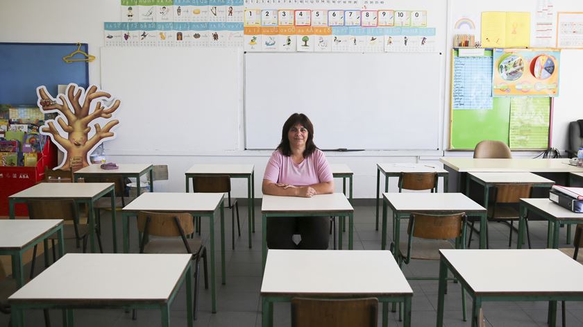 Professora Lídia Albornoz, escola do Canicço, Madeira. Foto: João Carlos Malta/RR