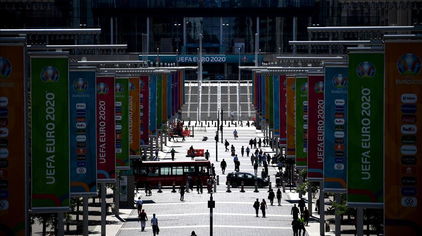 Estádio de Wembley, em Londres, é o palco da final. Foto: Neil Hall/EPA