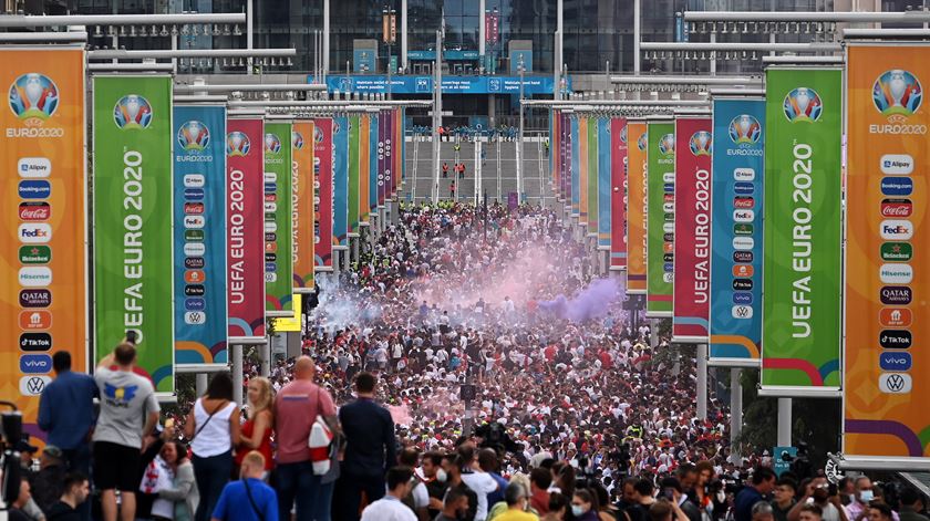 Estádio Wembley, Itália - Inglaterra, final Euro 2020. Foto: Andy Rain/EPA