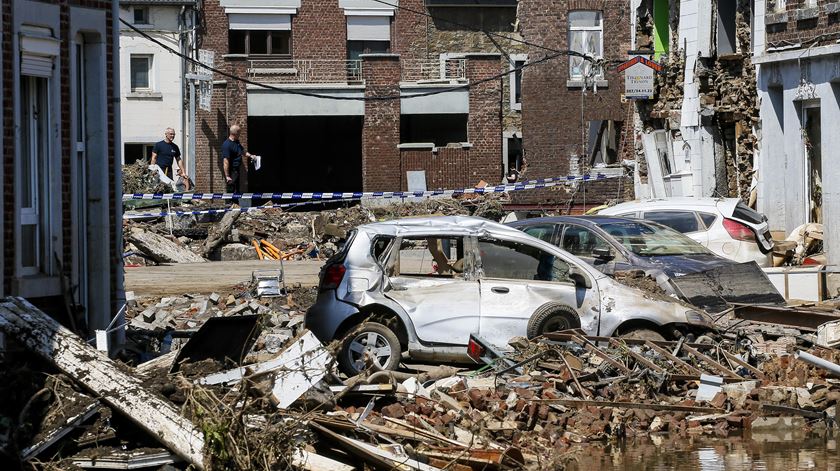  Inundações em Pepinster na Bélgica. Foto: Julien Warnand/EPA