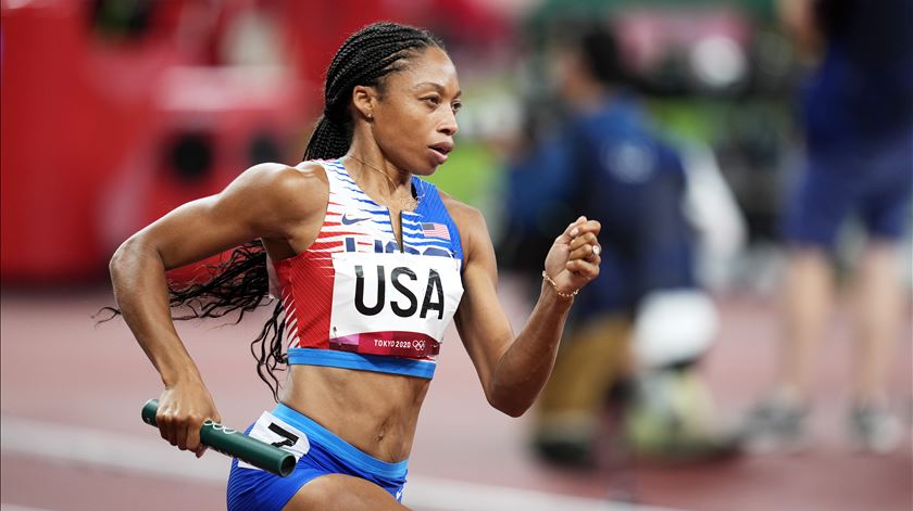 Allyson Felix brilhou nos Jogos Olímpicos em Tóquio Foto: Franck Robichon/EPA