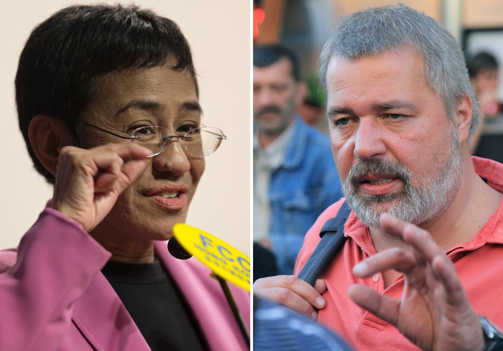 Nobel da Paz para jornalistas Maria Ressa e Dmitri Muratov pela “defesa da liberdade de expressão”