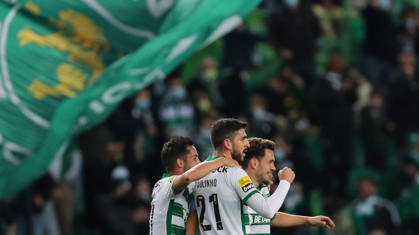 Pedro Gonçalves abriu o marcador para os leões. Foto: António Cotrim/Lusa