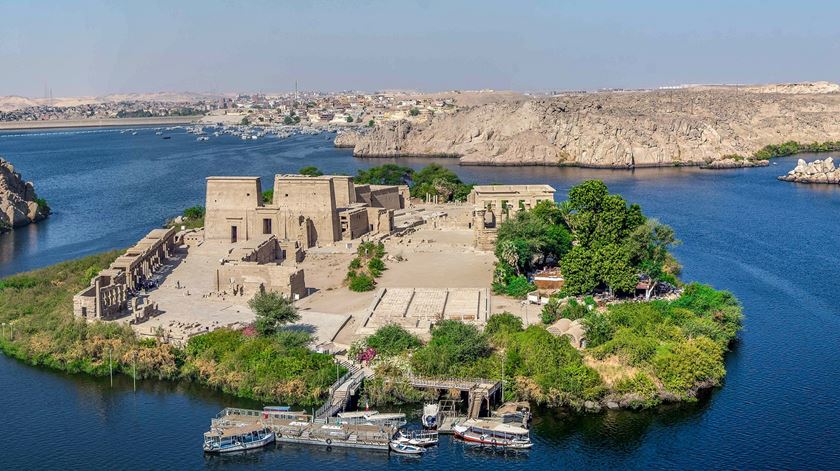 A ilha de Philae, no Nilo, junto à Cidade de Aswan, no Egito. Foto: Zakaria Rabea