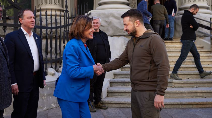 Pelosi visita Kiev e reúne-se com Zelensky Foto: EPA