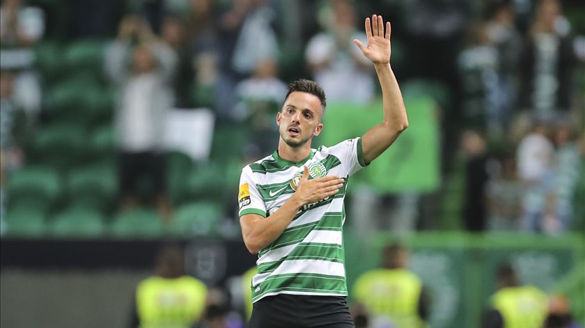 Sarabia despede-se do Sporting depois de um golo ao Santa Clara. Foto: Miguel A. Lopes/Lusa