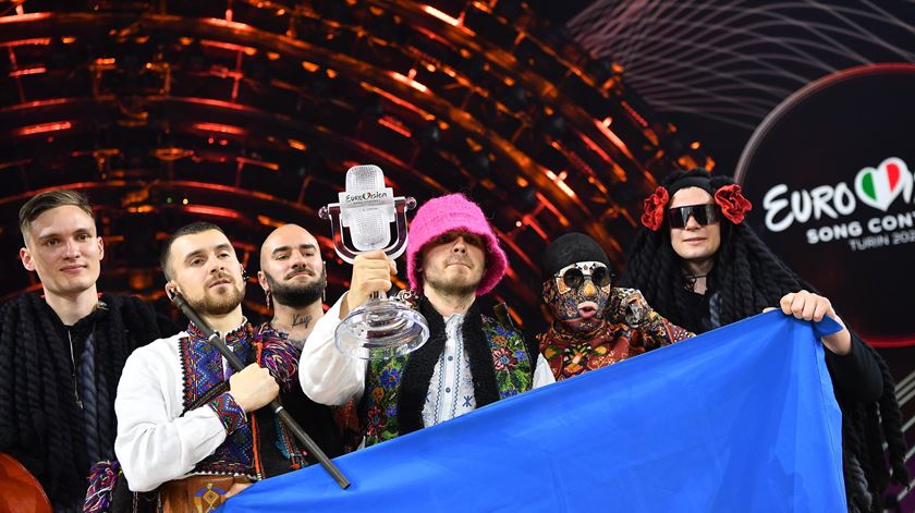 Ucrânia vence Festival da Eurovisão 2022 em Turim - Kalush Orchestra interpretaram a música Stefania  Foto: Alessandro Di Marco/EPA