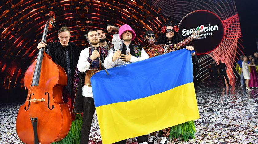 Ucrânia vence Festival da Eurovisão 2022 em Turim - Kalush Orchestra interpretaram a música Stefania  Foto: Alessandro Di Marco/EPA