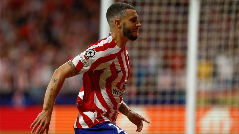 Hermoso marcou o primeiro golo do Atlético Madrid ao FC Porto. Foto: Rodrigo Jimenez/EPA