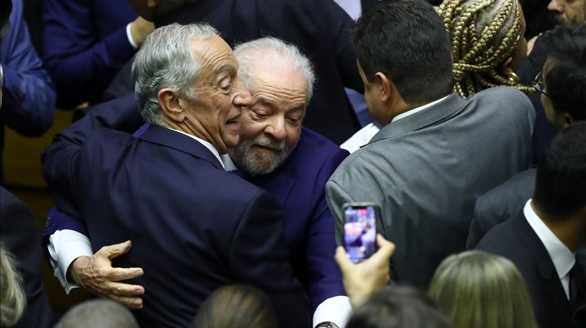 Marcelo Rebelo de Sousa na tomada de posse de Lula da Silva como Presidente do Brasil - 1 de janeiro de 2023 Foto: Jarbas Oliveria/EPA