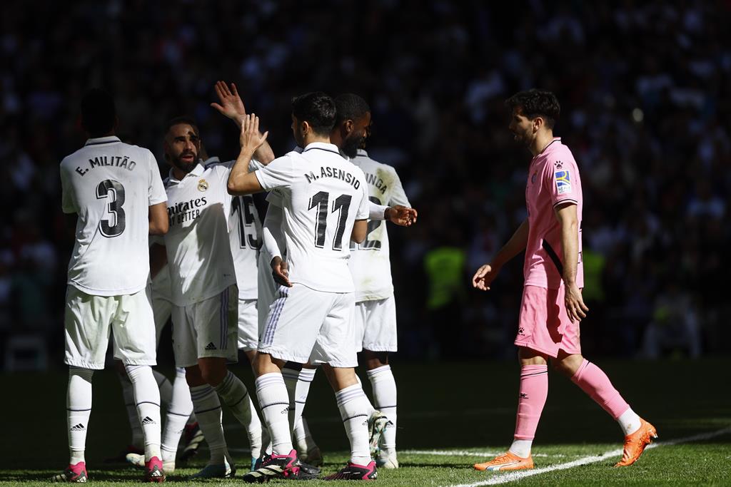 Marco Asensio marcou terceiro golo do Real Madrid contra o Espanhol. Foto: Rodrigo Jimenez/EPA Marco Asensio marcou terceiro golo do Real Madrid contra o Espanhol. Foto: Rodrigo Jimenez/EPA