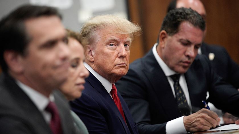 Donald J. Trump em tribunal Foto: Justin Lane/EPA