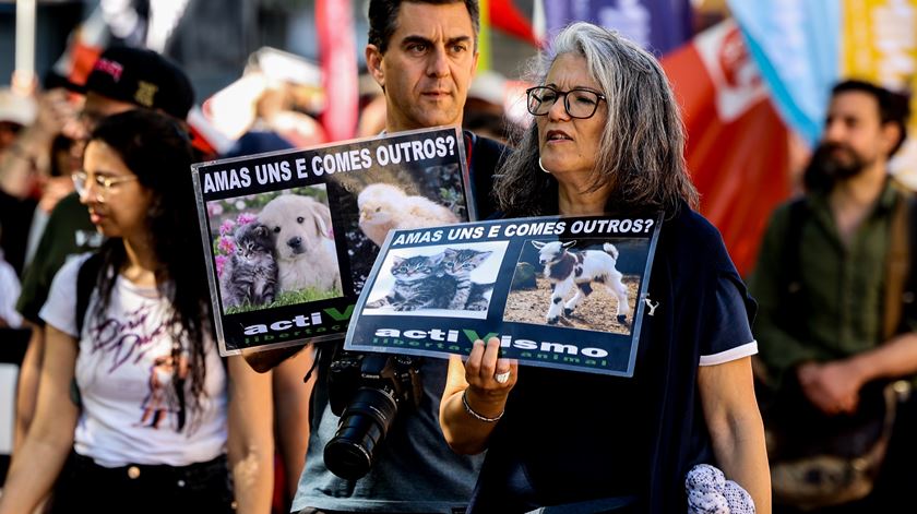 Marcha anual `Animais na Constituição` em Lisboa. Foto: Tiago Petinga/Lusa