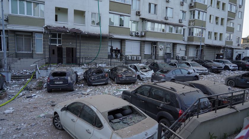 Ataque a Kiev durante a madrugada.Foto: Oleh Pereverziev/EPA