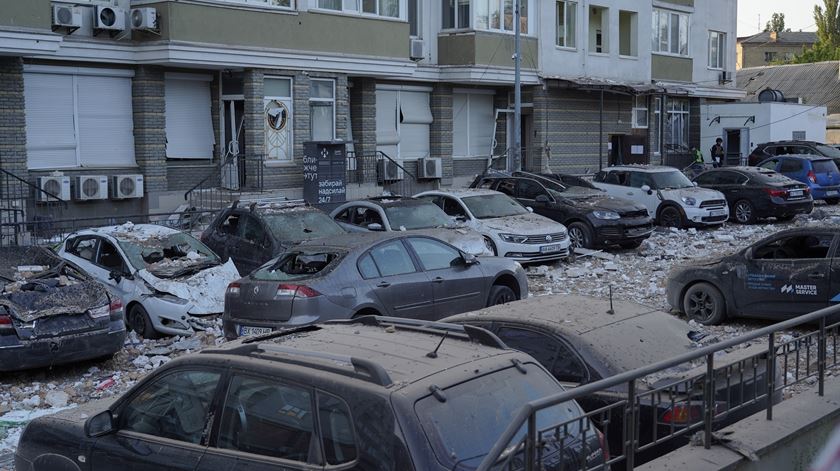 Ataque a Kiev durante a madrugada.Foto: Oleh Pereverziev/EPA