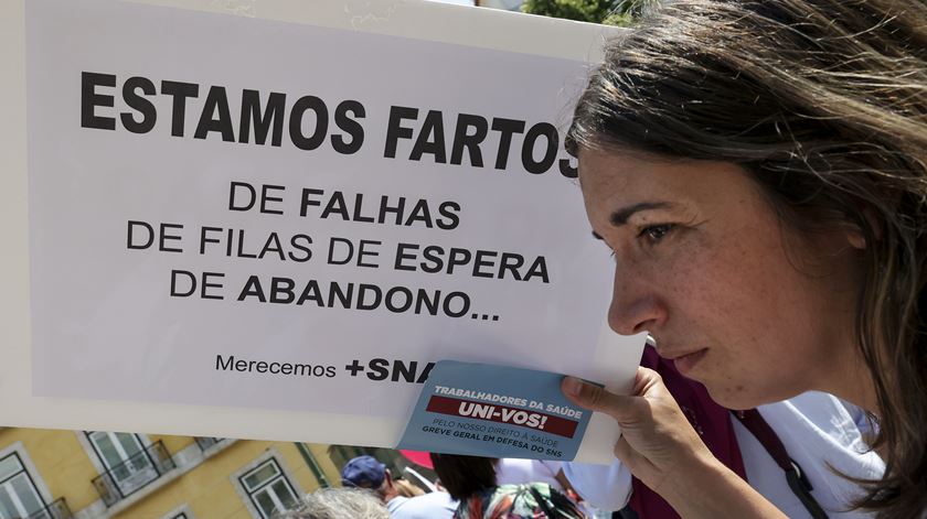 Manifestação do Movimento Mais SNS em Lisboa. Foto: Manuel De Almeida/Lusa