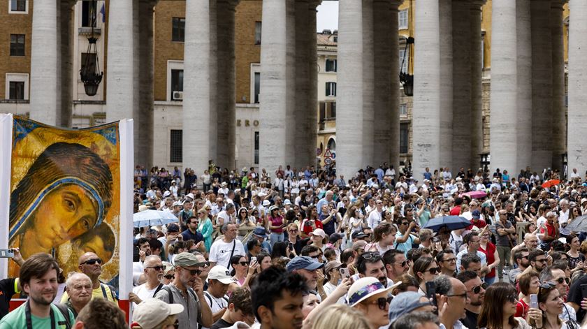 Papa Francisco na oração do Angelus, este domingo. Foto: Fabio Frustaci/EPA