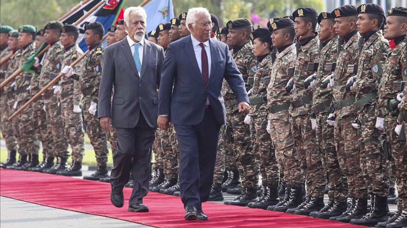 O primeiro-minstro português, António Costa, visita Timor Leste. Foto: Antonio Dasiparu/EPA