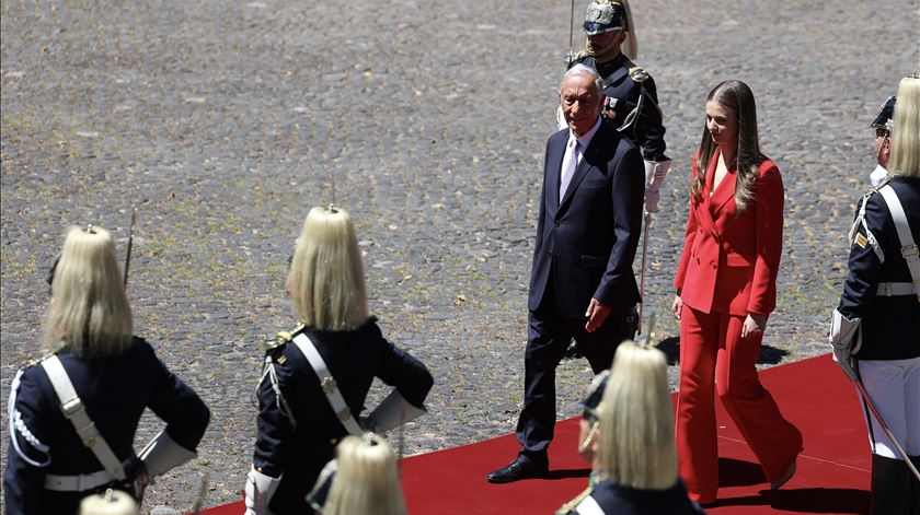 Princesa Leonor com o Presidente da República. Foto: Miguel A. Lopes/EPA