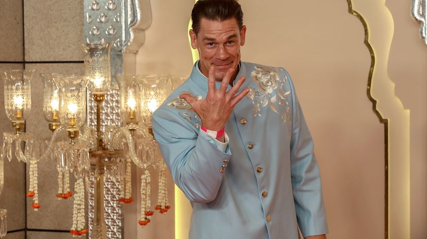 John Cena no casamento de Anant Ambani e Radhika Merchant. Foto: Divyakant Solanki/EPA Foto: Divyakant Solanki/EPA