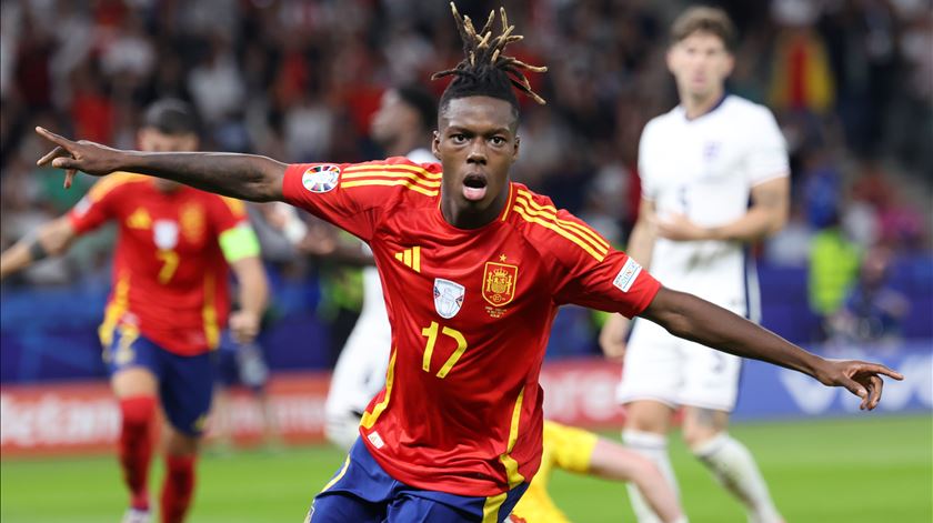 Nico Williams, Espanha - Inglaterra, Euro 2024. Foto: Christopher Neundorf/EPA