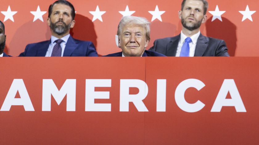 Donald Trump na convenção republicana partido republicano, em Milwaukee. Foto: Justin Lane/EPA