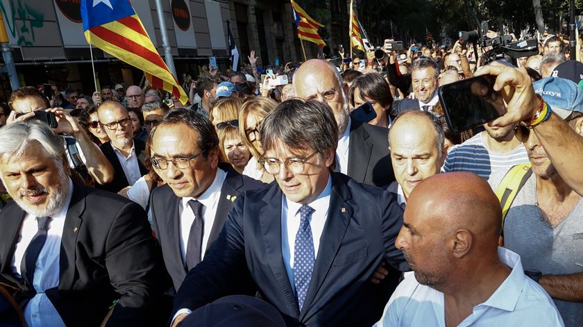 Chegada de Puidgemont a Barcelona. Foto: Quique Garcia/EPA