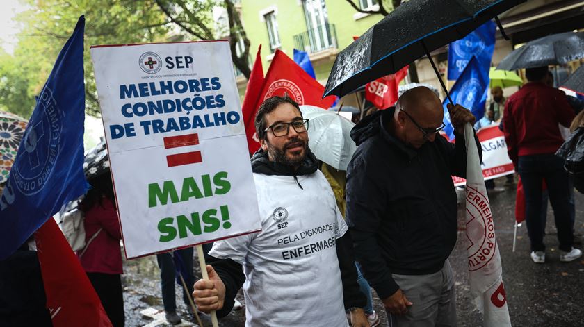 Greve nacional de enfermeiros. Foto: Rodrigo Antunes/Lusa