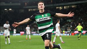 Póquer de Gyokeres carimba 10.ª vitória em 10 jogos