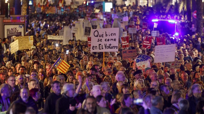 Novo protesto em Valência juntou 25 mil pessoas