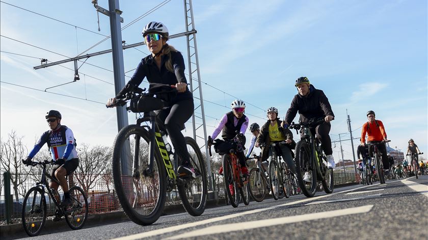 Marcha de Bicicleta pela Segurança e Respeito na Estrada. Foto: Tiago Petinga/Lusa