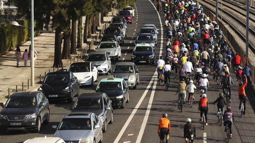 Marcha de Bicicleta pela Segurança e Respeito na Estrada. Foto: Tiago Petinga/Lusa