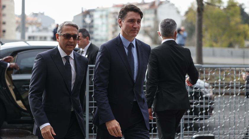 O primeiro-ministro canadiano Justin Trudeau na cerimónia fúnebre de Aga Khan. Foto: Miguel A.lopes/Lusa